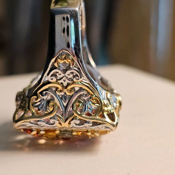 Gems en Vogue 18K Gold Accented Multi Sapphire ring, size 10 - Picture 7 of 9